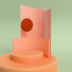 Geometric Shapes 3D Render in Pastel Colors