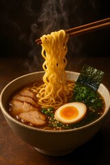 Golden Ramen Bowl with Chashu Pork and Soft-Boiled Egg &ndash; Steamy Comfort in Every Bite