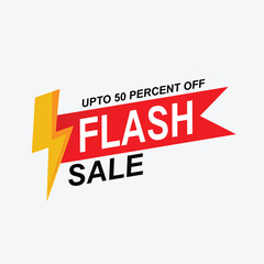 Flash Sale Banner with Up to 50 Percent Discount