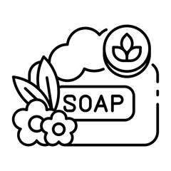This Organic soap icon is suitable for Organic Product, etc.