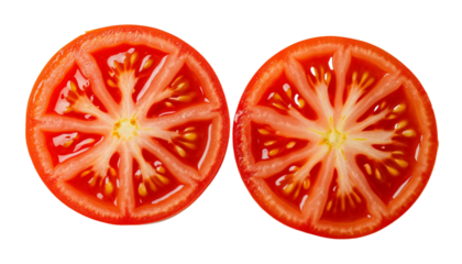 Sliced Tomatoes on Transparent Background