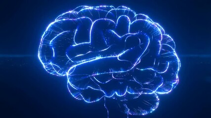 Abstract visualization of brain activity and neurological processes in high definition - Powered by Adobe