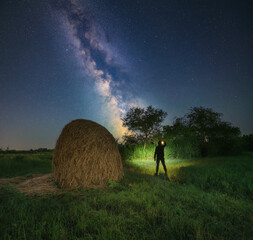 The Wanderer at night and a haystack