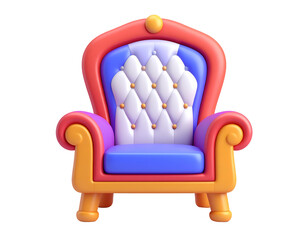 Colorful 3D Throne Chair Illustration