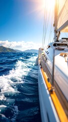 Sailing yacht on open water