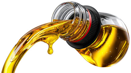 Liquid Gold Pouring: A close-up of a bottle pouring a stream of viscous, golden liquid. The image highlights the rich color and texture.