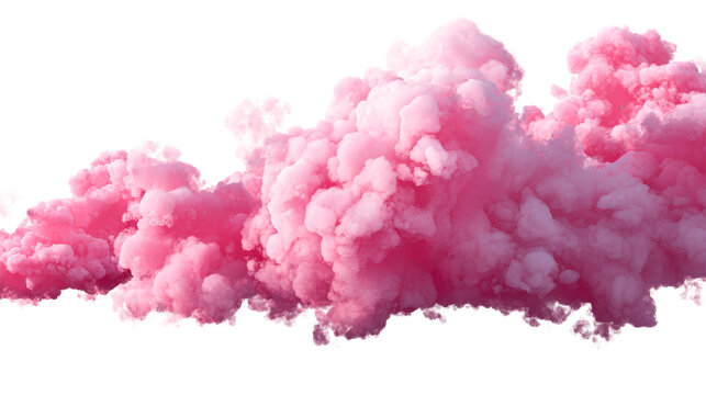 Pink Smoke Swirl Isolated on White