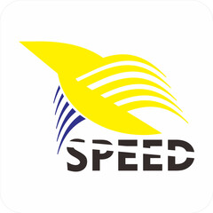 SPEED typography logo with diagonal cut effect and modern motion lines, representing fast, dynamic, and energetic style. Perfect for automotive, sports, transport, delivery, technology, or any busines