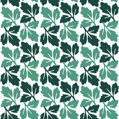 Hand drawn illustration of strawberry leaves.  Simple contour vector pattern for cosmetics, perfumeries, packaging and postcard.