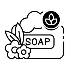 This Organic soap icon is suitable for Organic Product, etc.