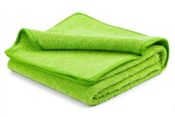 Folded lime green towel