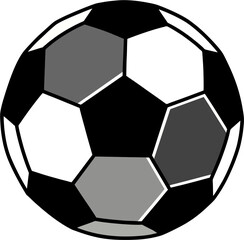 Soccer Ball Black and White Vector Icon - Monochromatic Football Graphic