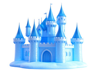 Obraz premium Blue Ice Castle 3D Render