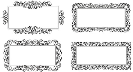 Collection of ornate rectangular frames with floral designs