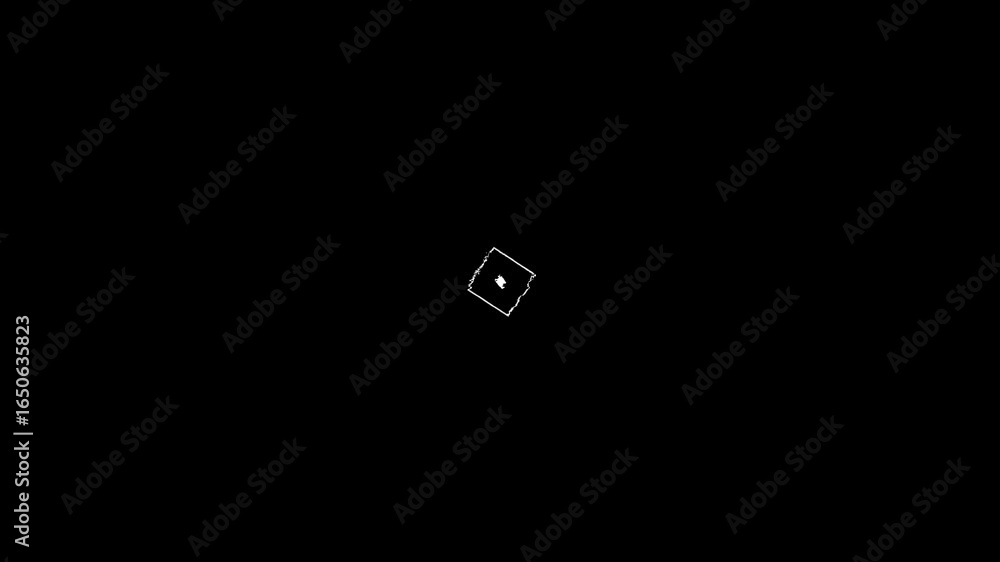 Aufkleber glitch looping preloader animation with progress motion on dark ui.