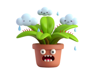 3D Cartoon Venus Flytrap Illustration