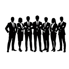 Professional Business Team Silhouettes for Corporate Success