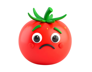 Sad Tomato 3D Illustration