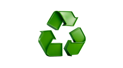 Green recycling symbol with rounded edges