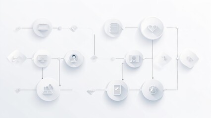 Clean Neumorphic Infographic Showing a Connected Business Workflow