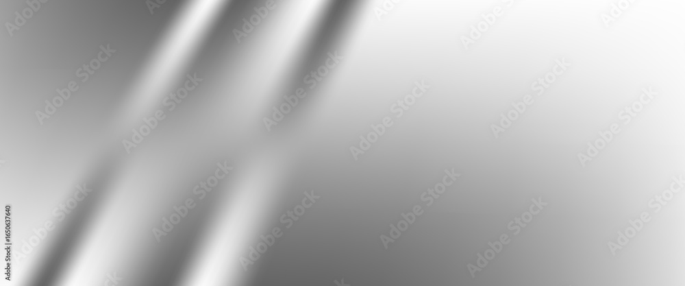 Poster silver foil background with metal mirror texture. chrome gradient surface with light gloss. vector a