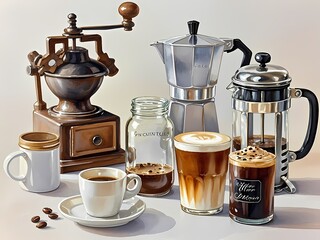 "Morning Routine Elements: Coffee, Plants & Breakfast"