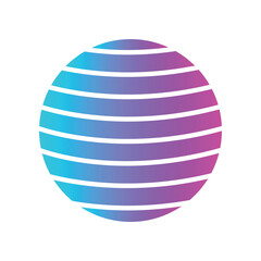 stability ball color flat icon for digital and print projects.