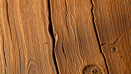 Obraz premium Aged wooden surface with natural grain patterns, showcasing rustic warmth and macro detail.