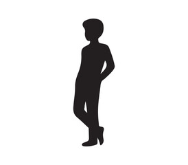 silhouette of a cute boy style vector design