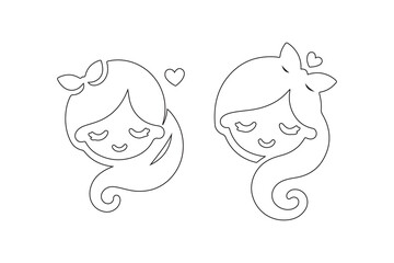 vector illustration of a girl and boy
