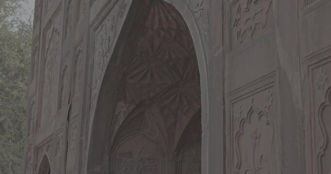 Intricate Textures of Historic Archways Diwan-i-Aam, Delhi, India.