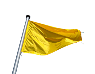 Bright Yellow Flag Waving in the Wind PNG