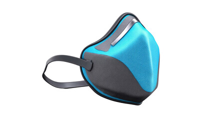 Modern Ergonomic Face Mask Design with Adjustable Strap and Eye-Catching Blue and Black Color Scheme