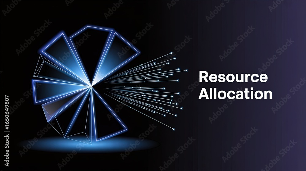 Poster resource allocation diagram: a striking visual representation of resource allocation, featuring a dy