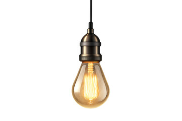 Beautiful Hanging Light Bulb Lamp Background on transparent background