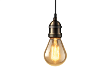 Beautiful Hanging Light Bulb Lamp Background on transparent background