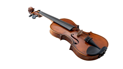 Acoustic violin isolated on transparent background