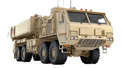 Tactical military vehicle with rugged design and powerful presence, showcasing advanced transport capabilities