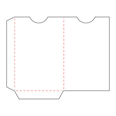 Card envelope die-cut template