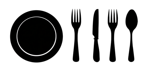 Elegant place setting with fork knife and spoon for dining