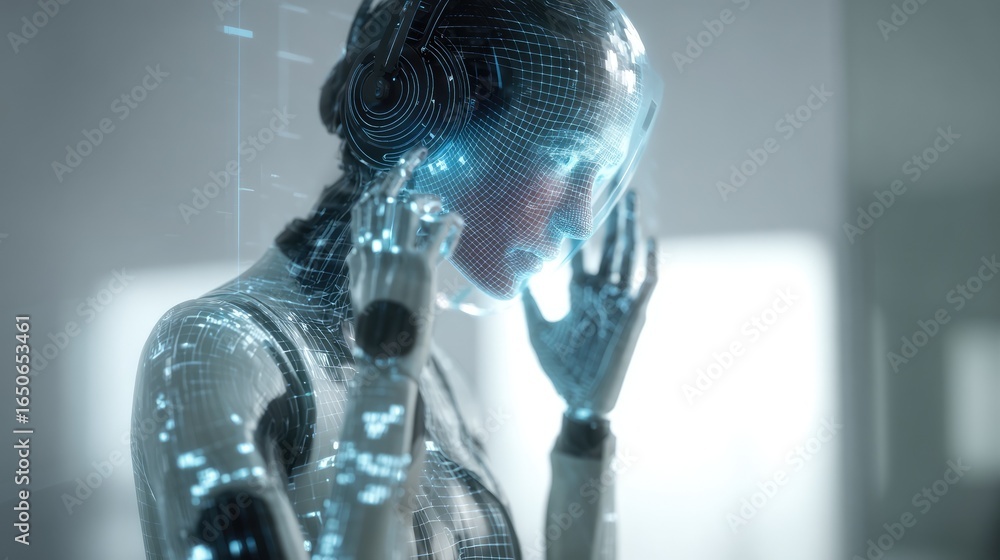 Poster a robot listens and processes sound