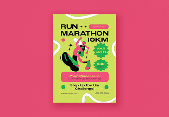 Pink and Green Fun Marathon Tournament Flyer