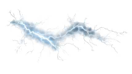 Electrical storm surge with branching lightning