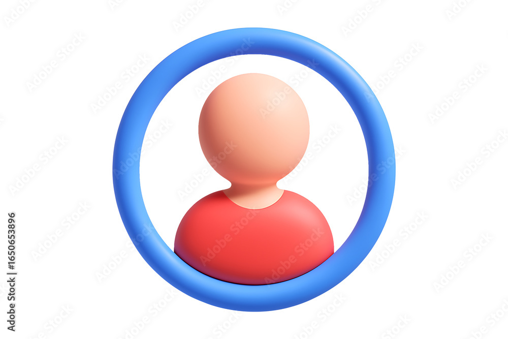 Poster simple 3d render of human profile for web or app use
