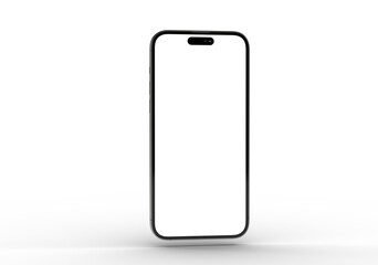 High-quality image of a modern smartphone with a blank screen, perfect for app presentations or website mockups. Isolate