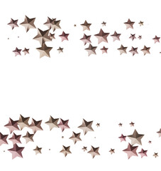 Beautiful rose gold stars scattered on white background. Perfect for holidays, celebrations, and more!