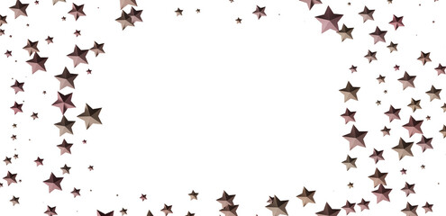 Beautiful rose gold stars frame perfect for holiday or celebration designs. High-resolution image.