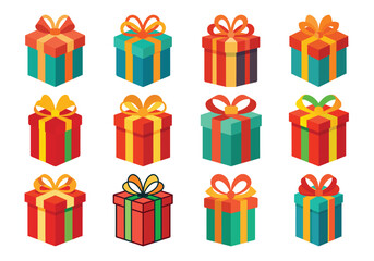 Colorful Gift Box Collection Vector Illustration for Celebrations and Special Occasions