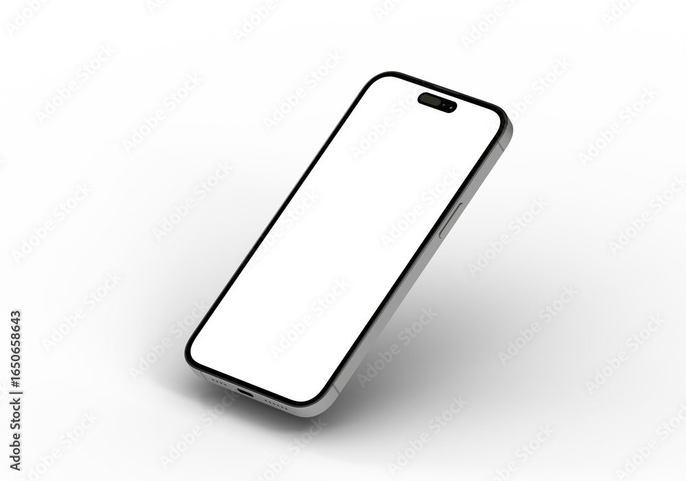 Poster clean image of a smartphone with a blank screen, perfect for app presentations or website mockups.