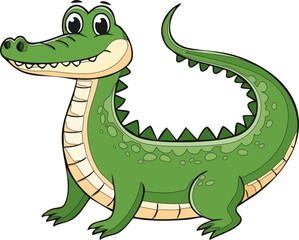 Crocodile Cartoon Illustration, This Crocodile Illustration is perfect for your animals posts, sea animals posts, crocodile vector is also can be used for kids activity, story books and comics, etc. 